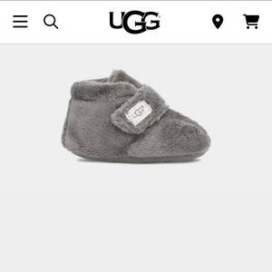 EUC (worn once!) • UGG baby Bixbee booties in charcoal • size 0/1